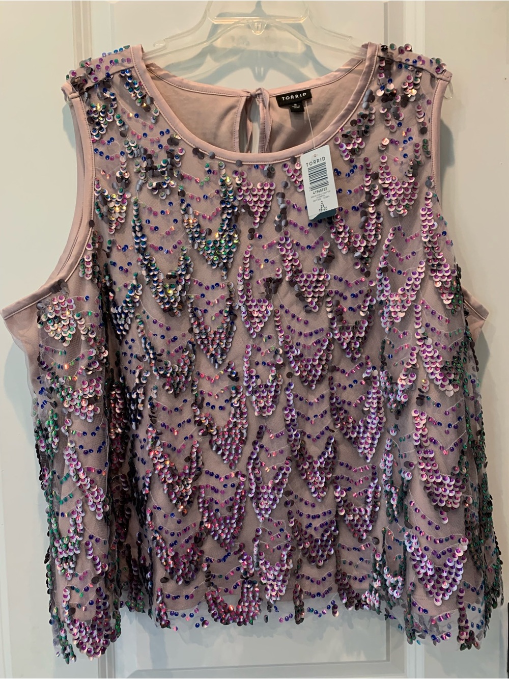 Torrid Sequin Shell Crop Top Plus 2X 18-20 Concert Festival Mermaid Fairy
